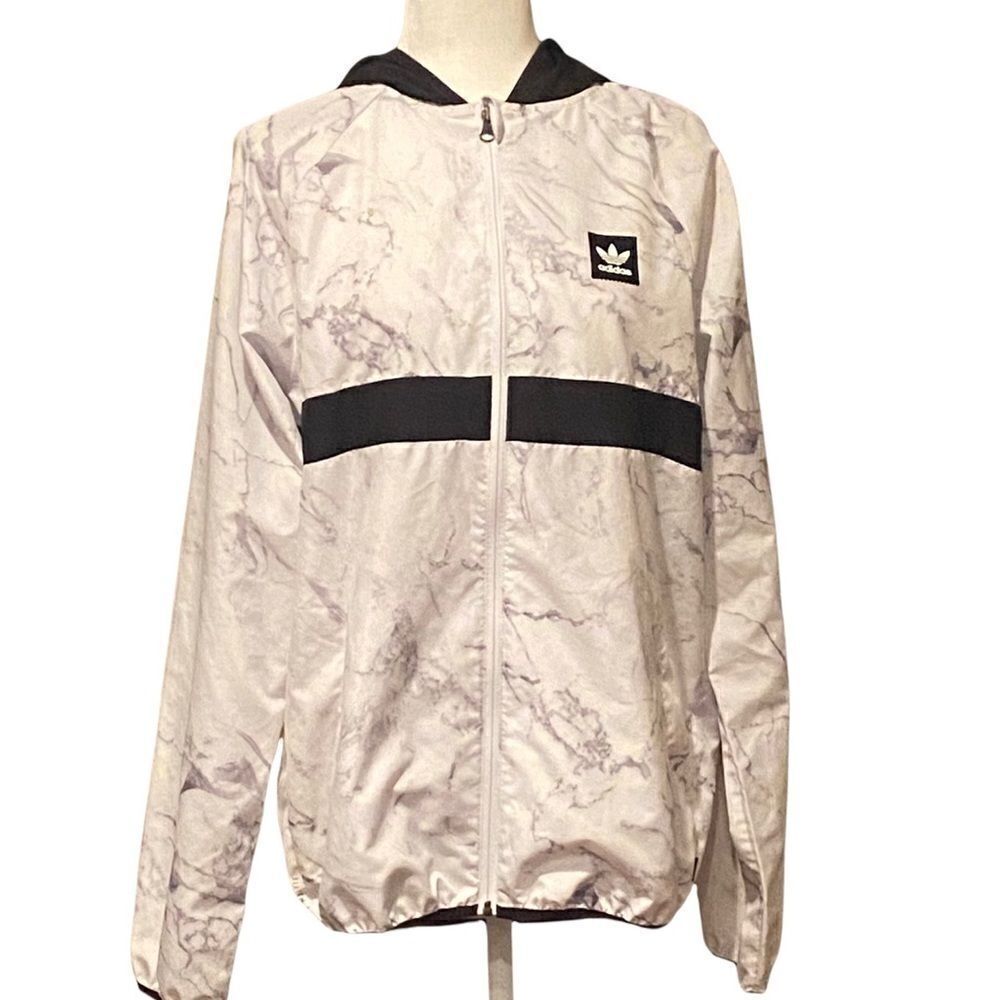 ADIDAS Marble BB Packable Wind Jacket Climalite Size Medium Men’s Windbreaker